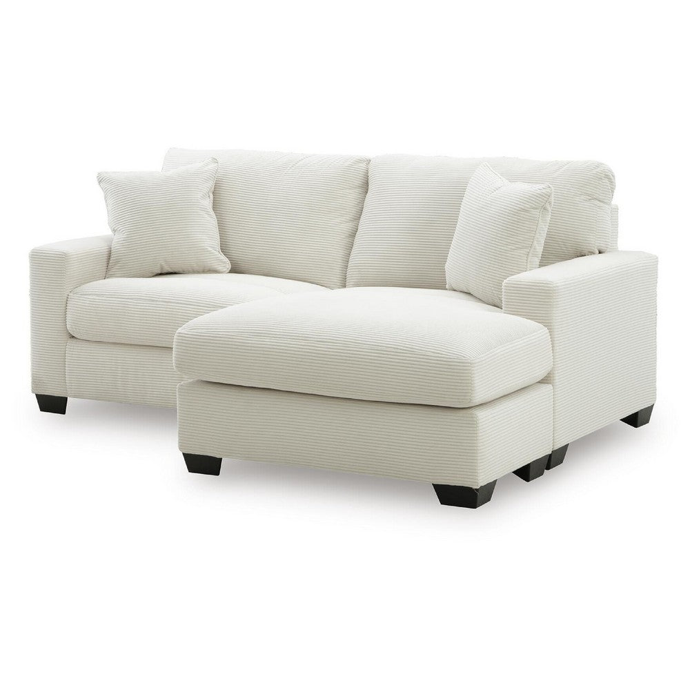 Gesi Sofa with L Arm Chaise, 2 Pillows, Plush Ivory Upholstery, 85"