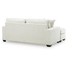 Gesi Sofa with L Arm Chaise, 2 Pillows, Plush Ivory Upholstery, 85"