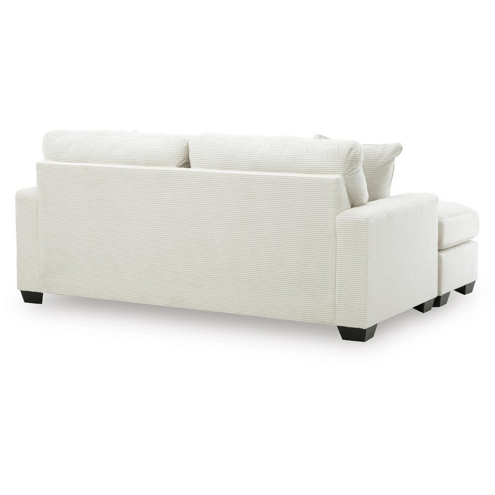 Gesi Sofa with L Arm Chaise, 2 Pillows, Plush Ivory Upholstery, 85"