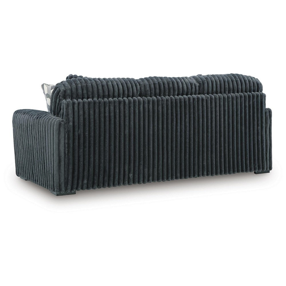 Addy Sofa with 5 Pillows | Gunmetal Gray Corduroy Upholstery | 98"