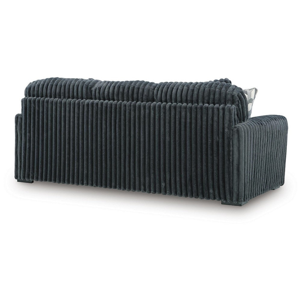 Addy Sofa with 5 Pillows | Gunmetal Gray Corduroy Upholstery | 98"