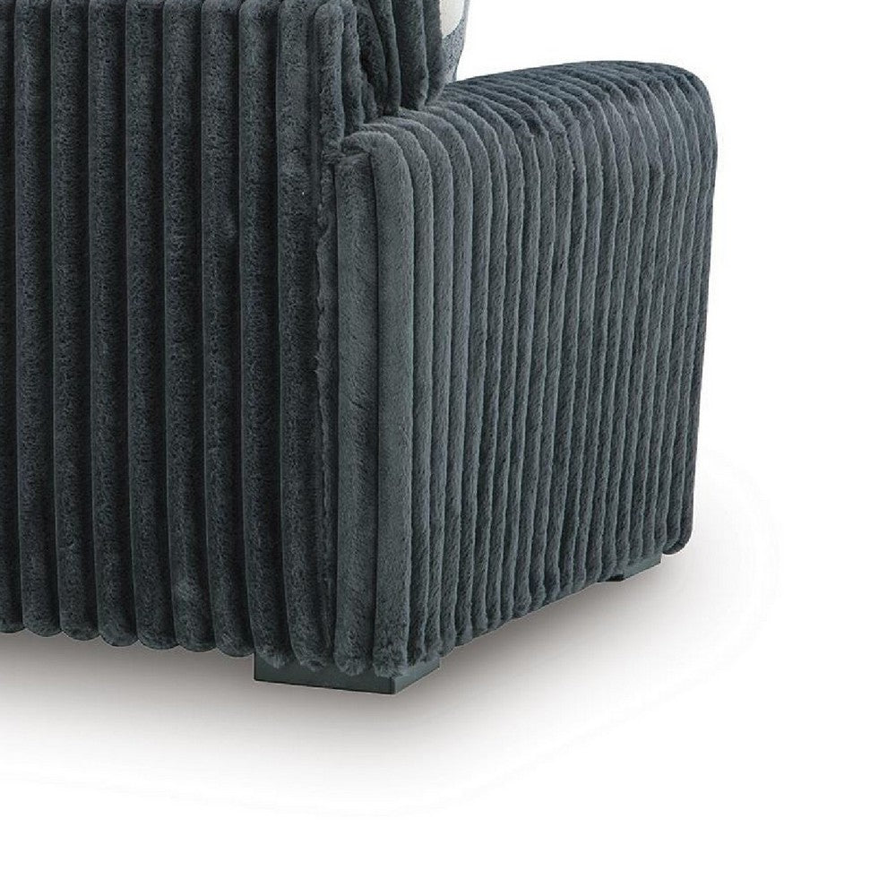 Addy Sofa with 5 Pillows | Gunmetal Gray Corduroy Upholstery | 98"