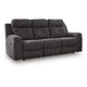 Beso Pull Tab Reclining Sofa | Charcoal Gray Faux Leather | 87"