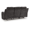 Beso Pull Tab Reclining Sofa | Charcoal Gray Faux Leather | 87"