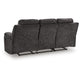 Beso Pull Tab Reclining Sofa | Charcoal Gray Faux Leather | 87"