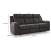 Beso Pull Tab Reclining Sofa | Charcoal Gray Faux Leather | 87"