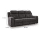 Beso Pull Tab Reclining Sofa | Charcoal Gray Faux Leather | 87"