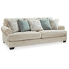 Monie Sofa with Rolled Arms | 5 Accent Pillows Set | Sandstone Chenille 98"