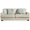 Monie Sofa with Rolled Arms | 5 Accent Pillows Set | Sandstone Chenille 98"