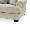 Monie Sofa with Rolled Arms | 5 Accent Pillows Set | Sandstone Chenille 98"