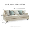 Monie Sofa with Rolled Arms | 5 Accent Pillows Set | Sandstone Chenille 98"
