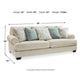 Monie Sofa with Rolled Arms | 5 Accent Pillows Set | Sandstone Chenille 98"