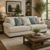 Monie Sofa with Rolled Arms | 5 Accent Pillows Set | Sandstone Chenille 98"