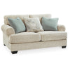 Monie Loveseat with Rolled Arms | 3 Accent Pillows | Sandstone Chenille 74"