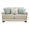 Monie Loveseat with Rolled Arms | 3 Accent Pillows | Sandstone Chenille 74"