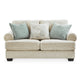 Monie Loveseat with Rolled Arms | 3 Accent Pillows | Sandstone Chenille 74"