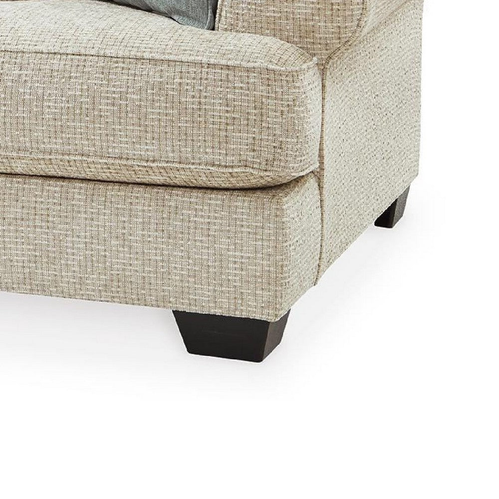 Monie Loveseat with Rolled Arms | 3 Accent Pillows | Sandstone Chenille 74"