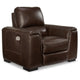 Sanco Power Recliner Chair | Adjustable Headrest | USB| Walnut Brown Leather