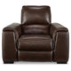 Sanco Power Recliner Chair | Adjustable Headrest | USB| Walnut Brown Leather