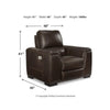 Sanco Power Recliner Chair | Adjustable Headrest | USB| Walnut Brown Leather