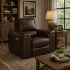 Sanco Power Recliner Chair | Adjustable Headrest | USB| Walnut Brown Leather