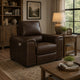 Sanco Power Recliner Chair | Adjustable Headrest | USB| Walnut Brown Leather