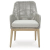 Yami Patio Armchair | Set of 2 | Wooden Angled Legs | Gray Resin Wicker