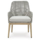 Yami Patio Armchair | Set of 2 | Wooden Angled Legs | Gray Resin Wicker