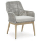 Yami Patio Armchair | Set of 2 | Wooden Angled Legs | Gray Resin Wicker