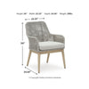 Yami Patio Armchair | Set of 2 | Wooden Angled Legs | Gray Resin Wicker