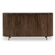 Micky 68" Accent Cabinet with 4 Fluted Doors | Brown Solid Mango Wood | Gold Legs