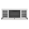 Levvy TV St& Media Console | Electric Fireplace | Storage | White Wood 60"