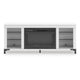Levvy TV St& Media Console | Electric Fireplace | Storage | White Wood 60"