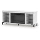 Levvy TV St& Media Console | Electric Fireplace | Storage | White Wood 60"