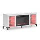 Levvy TV St& Media Console | Electric Fireplace | Storage | White Wood 60"