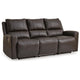 Andie Dual Power Reclining Sofa with USB Port | Storm Gray Leather 84"