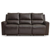 Andie Dual Power Reclining Sofa with USB Port | Storm Gray Leather 84"