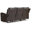 Andie Dual Power Reclining Sofa with USB Port | Storm Gray Leather 84"