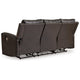 Andie Dual Power Reclining Sofa with USB Port | Storm Gray Leather 84"