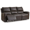 Andie Dual Power Reclining Sofa with USB Port | Storm Gray Leather 84"