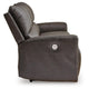 Andie Dual Power Reclining Sofa with USB Port | Storm Gray Leather 84"
