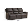 Andie Dual Power Reclining Sofa with USB Port | Storm Gray Leather 84"