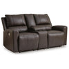 Andie Power Reclining Loveseat with Console | USB Port | Storm Gray Leather 75"