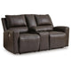 Andie Power Reclining Loveseat with Console | USB Port | Storm Gray Leather 75"