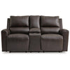 Andie Power Reclining Loveseat with Console | USB Port | Storm Gray Leather 75"