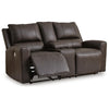 Andie Power Reclining Loveseat with Console | USB Port | Storm Gray Leather 75"