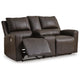 Andie Power Reclining Loveseat with Console | USB Port | Storm Gray Leather 75"