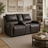 Andie Power Reclining Loveseat with Console | USB Port | Storm Gray Leather 75"