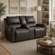 Andie Power Reclining Loveseat with Console | USB Port | Storm Gray Leather 75"