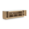 Dill TV St& Media Console with Storage | Faux Marble Top | Brown Wood 80"